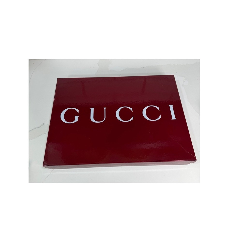 Gucci Red Empty Gift Box w/ Tissue Paper Care Card 16x12x2.25
